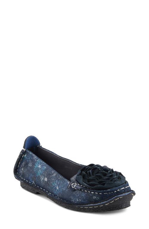 Shop L'artiste By Spring Step Dezi Garden Flat In Navy Multi