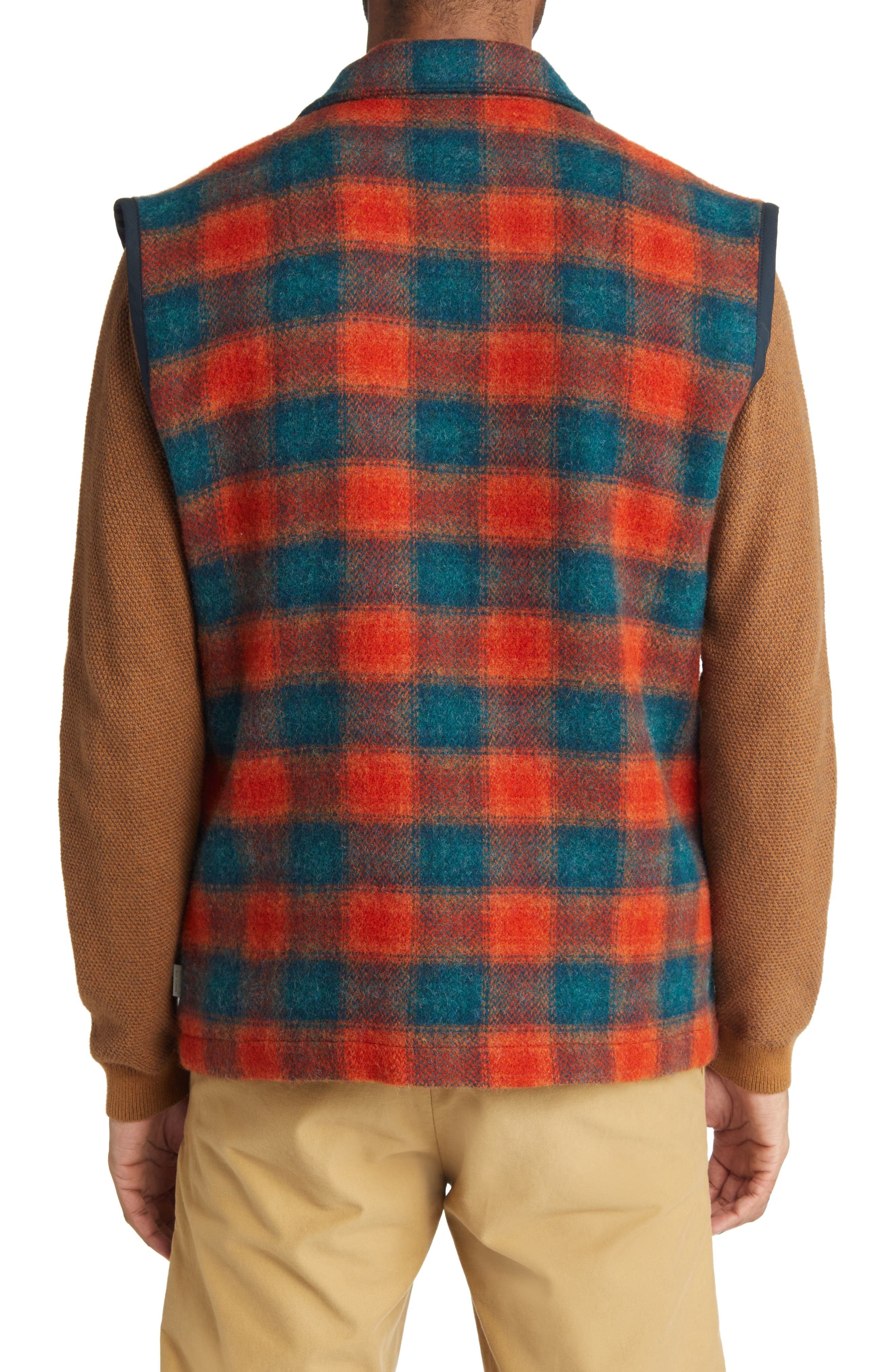 Peregrine Zip Pocket Wool Gilet in Hengrove Check at Nordstrom, Size XX-Large