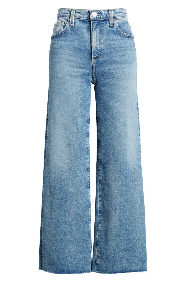 AG Saige Raw Hem High Waist Ankle Wide Leg Jeans | Nordstrom