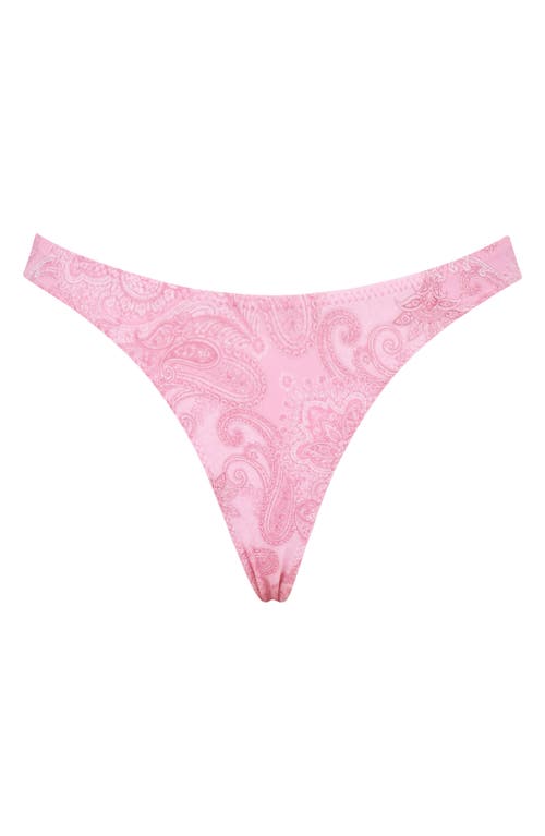 House Of Cb Capri-k Paisley High Leg Bikini Bottoms In Pink Paisley