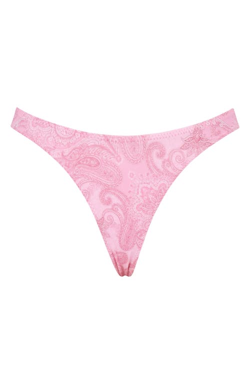 Shop House Of Cb Capri-k Paisley High Leg Bikini Bottoms In Pink Paisley