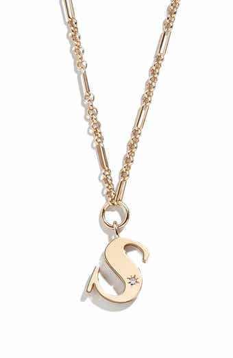 Baublebar Bubble Initial Necklace in Gold A