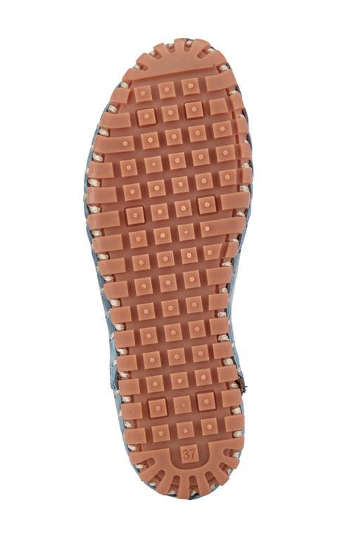 Spring Step Moonwalk Perforated Leather Shoe In Blue