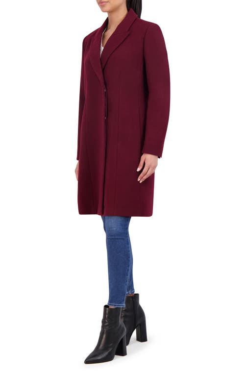 Cole Haan Signature Wool Blend Coat In Bordeaux