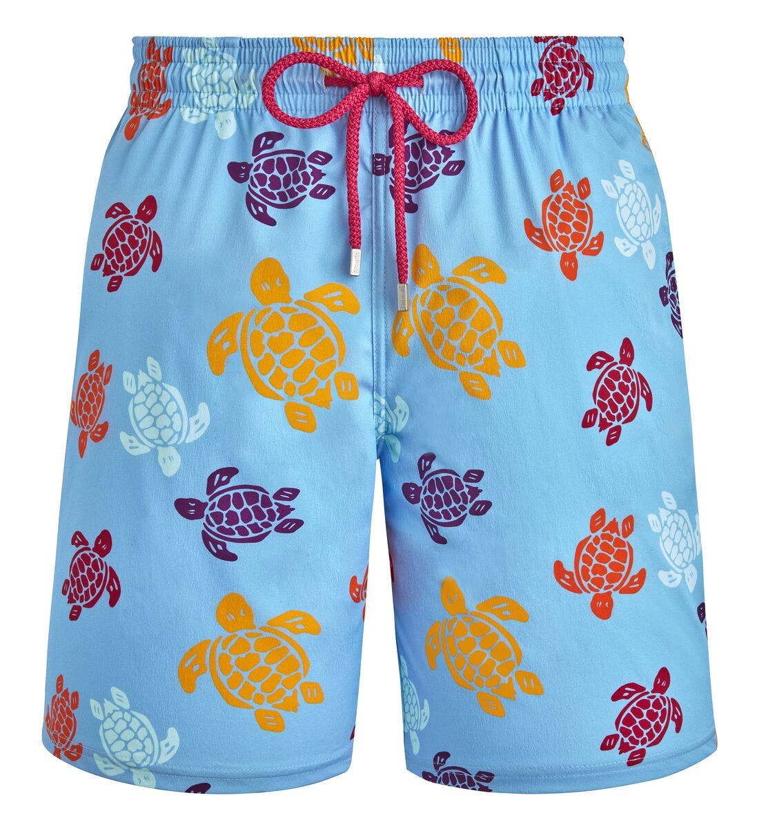 Vilebrequin Tortues Multicolores Long Stretch Board Shorts In Blue
