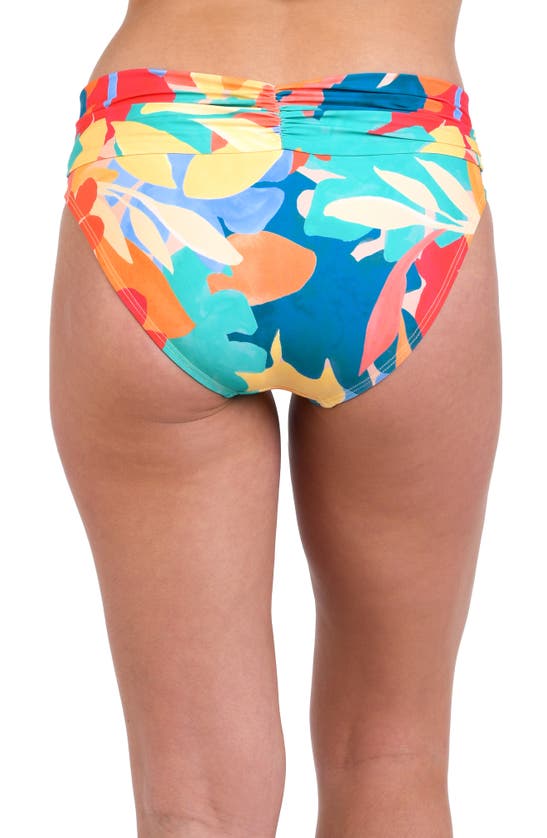 Shop La Blanca Fantasy Resort Shirred Bikini Bottoms In Multi