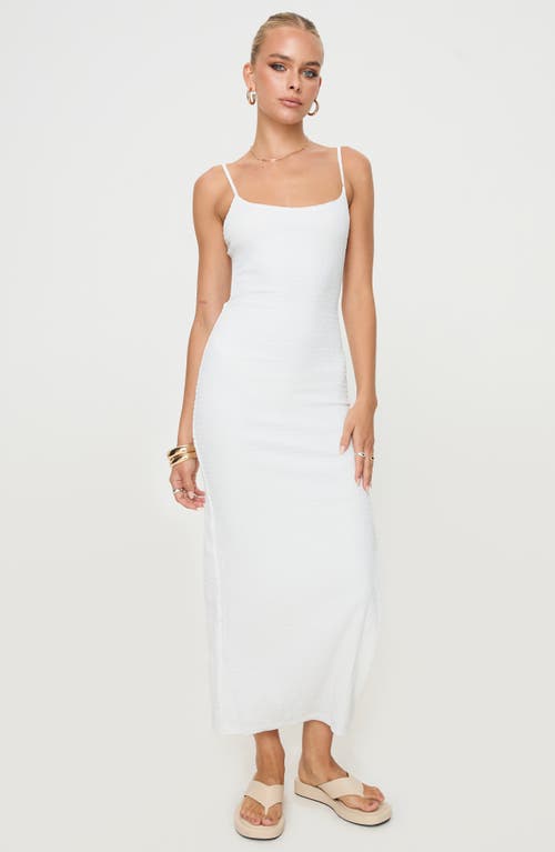 Princess Polly Elestria Textured Open Back Maxi Dress In White