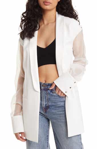 Sheer sales white blazer