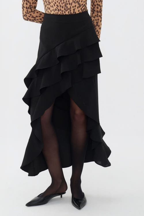 Nocturne Long Skirt With Flounced In Black