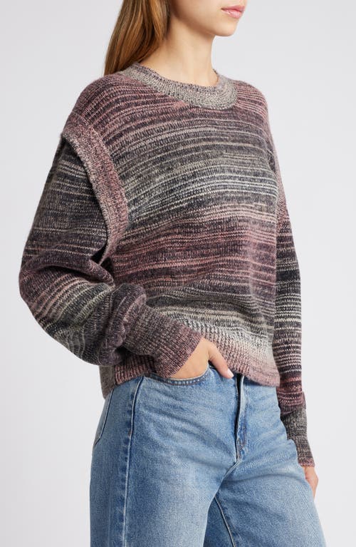 Shop Treasure & Bond Ombré Stripe Crewneck Sweater In Rust- Black Ombre