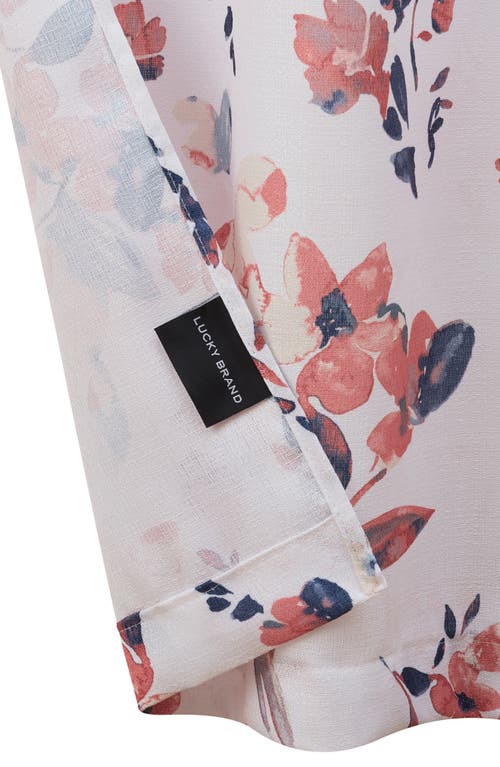 Lucky Brand Watercolor Floral Set Of 2 Curtain Panels In Rose Floral