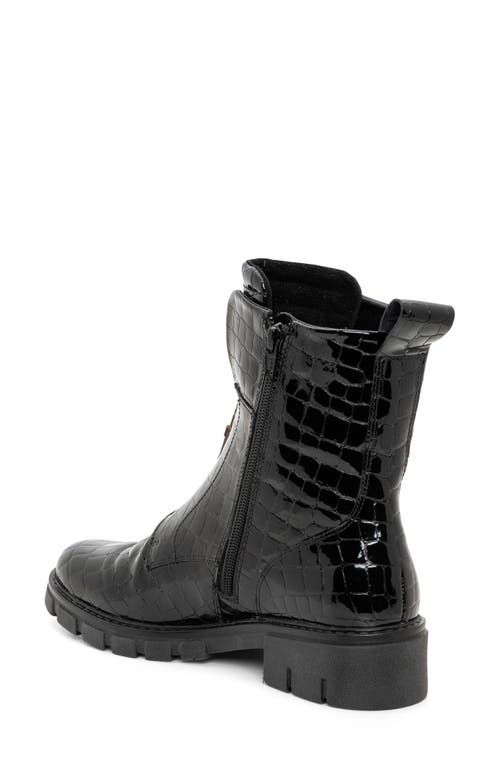 Ara Deon Zip Combat Boot In Black