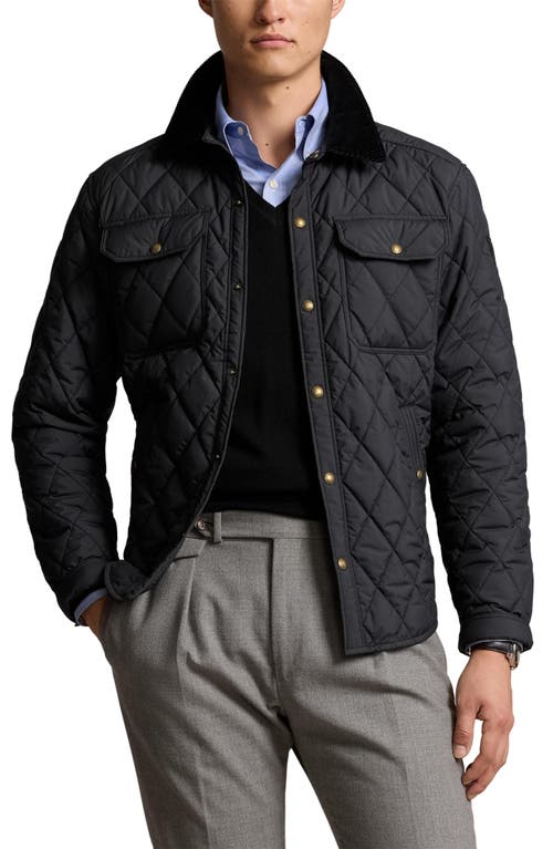 Shop Polo Ralph Lauren Brentford Quilted Shirt Jacket In Polo Black