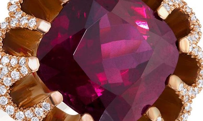 Mindi Mond Imperial Hues Garnet & Diamond Ring In 18k Rose Gold