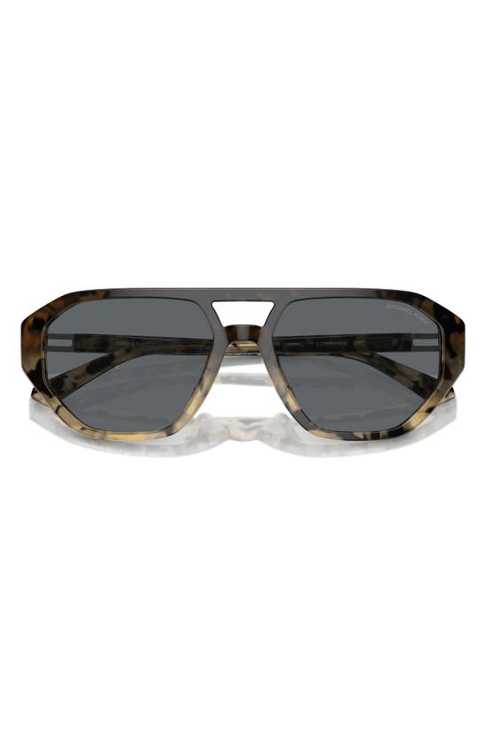 Michael Kors Zurich 57mm Aviator Sunglasses In Black Grey