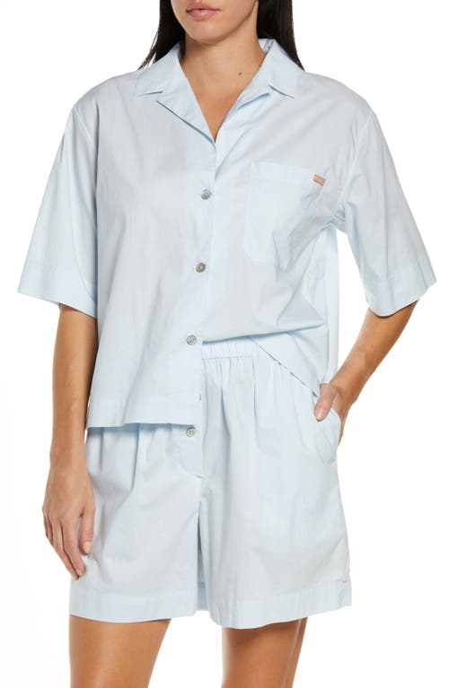 Lunya Airy Cotton Short Pajamas in Tranquil Blue