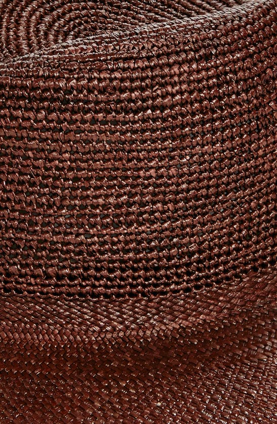 Shop Albertus Swanepoel Open Weave Straw Panama Hat In Rust