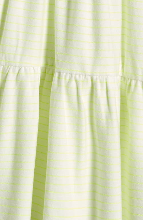 Tucker + Tate Kids' Stripe Tiered Romper In Yellow Neon- White Stripe