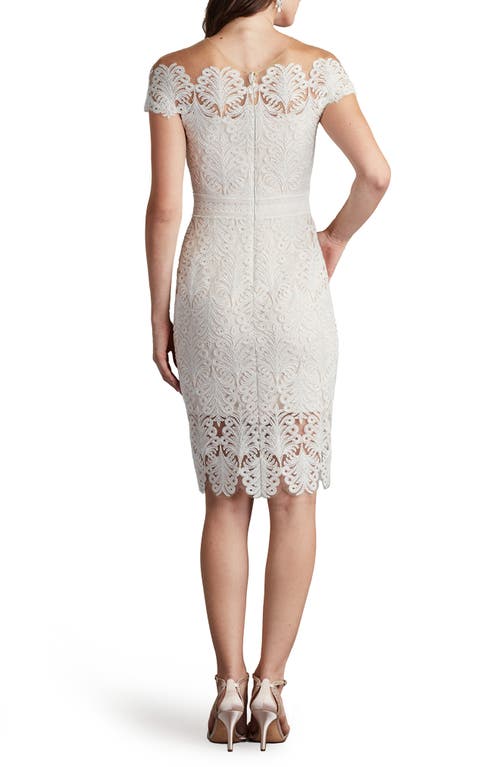 Shop Tadashi Shoji Corded Lace Sheath Cocktail Dress In Ivory/petal