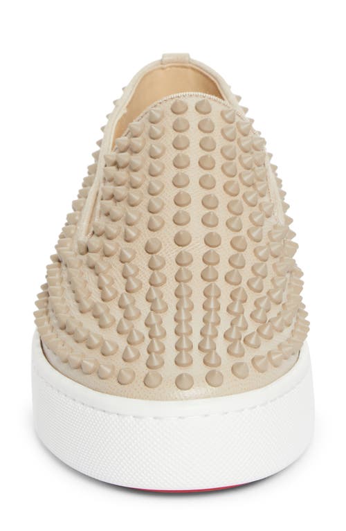 Shop Christian Louboutin Spikeboat Slip-on Sneaker In F685 Saharienne