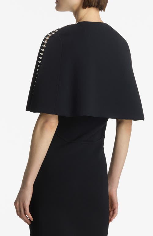 St John Embellished Evening Cape In Black
