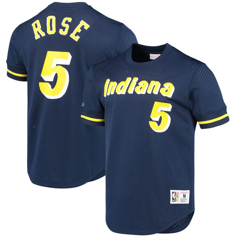Jalen Rose Indiana Pacers Mitchell & Ness 1996 Mesh Name & Number T-Shirt -  Navy