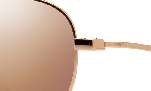 Shop Smith Langley 60mm Chromapop™ Polarized Aviator Sunglasses In Rose Gold/rose Gold Mirror