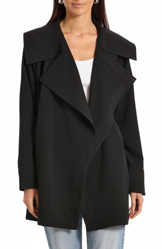 Shop Avec Les Filles Drape Trench Coat In Black