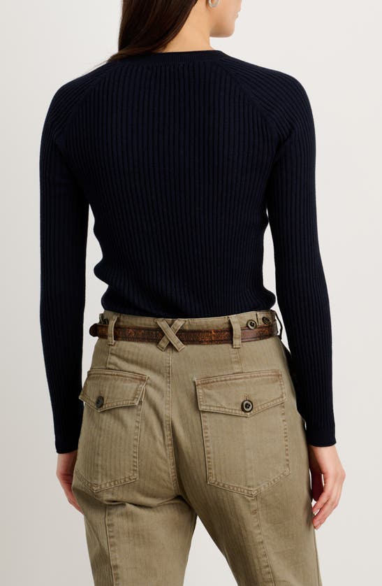 Shop Alex Mill Josie Rib Cotton & Cashmere Sweater In Navy