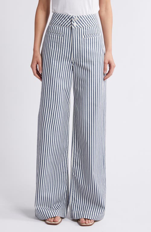 FRAME Tailored Wide Leg Pants Seaport Stripe at Nordstrom,