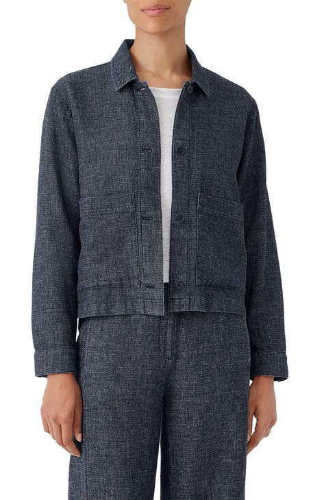 Eileen fisher clearance white denim jacket