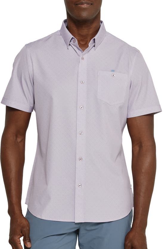 Shop 7 Diamonds Leven Short Sleeve Button-up Shirt In Stone Rose