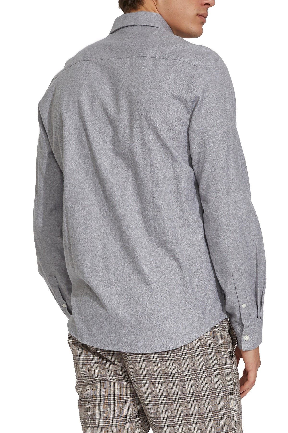 Civil Society Howe Brushed Flannel Regular Fit Shirt In Grey | ModeSens