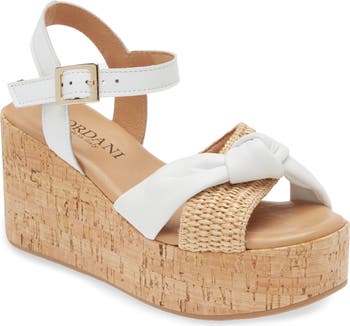 Dustin Wedge Leather Sandal in Navy by Cordani main image 1