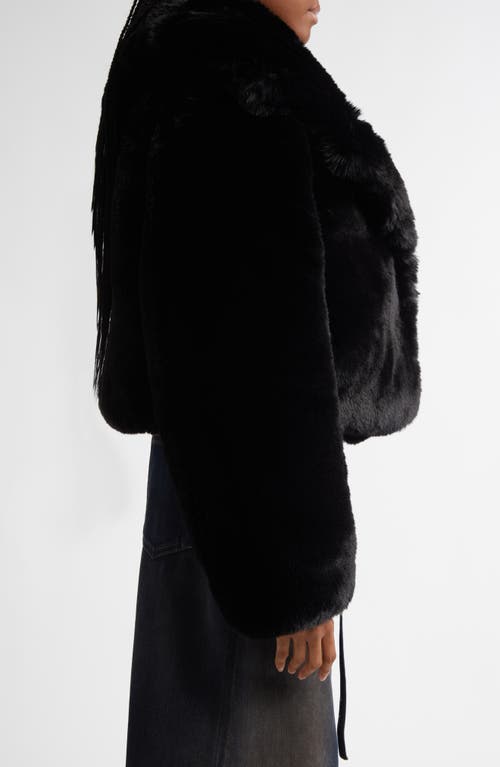 Shop Acne Studios Fluffy Faux Fur Jacket In Black