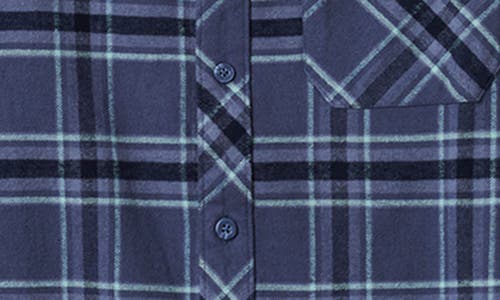 Quiksilver Road Trip Plaid Flannel Shirt In Authentic Indigo