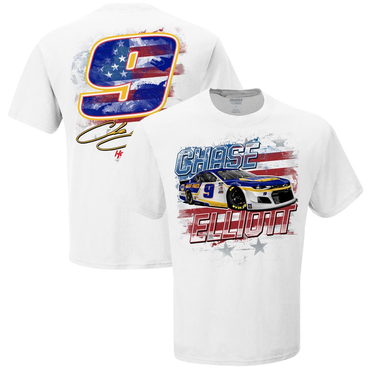 HENDRICK MOTORSPORTS TEAM COLLECTION Men's Hendrick Motorsports Team Collection White Chase Elliott Old Glory T-Shirt at Nordstrom