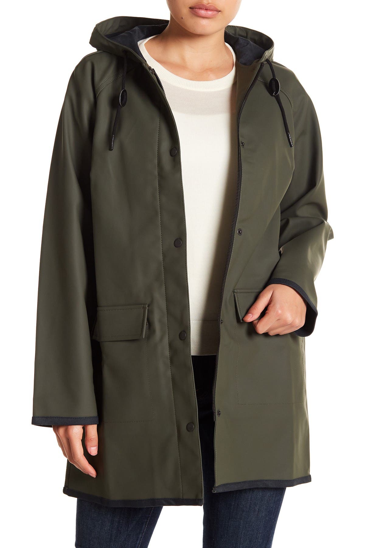 levi's hooded front zip raincoat