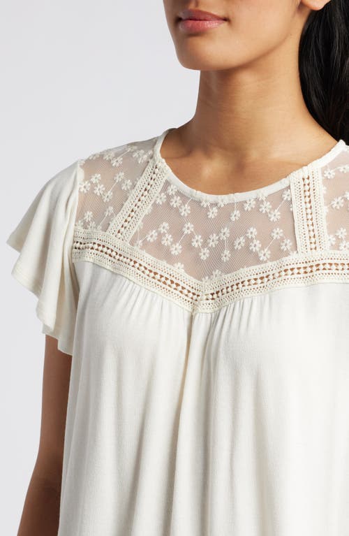 Shop Loveappella Yoke Swing Top In Cream