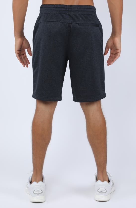 Shop 90 Degree By Reflex 2 Secure Zip Pocket Performance Shorts In Heather Navy
