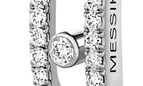 Messika Creoles Uno Diamond Link Hoop Earrings In White Gold