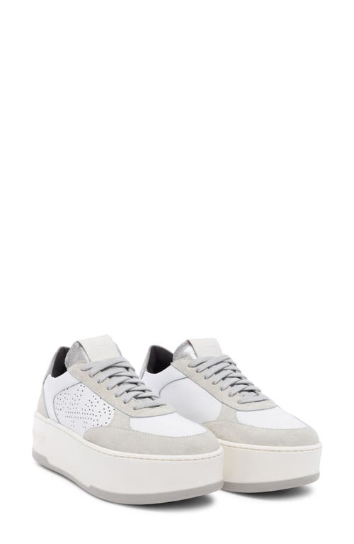 Shop P448 Empire Platform Sneaker In White-silver