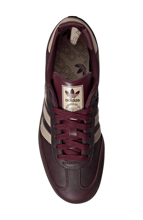 Adidas Originals Adidas Samba Sneaker In Maroon/sand/gold Met.