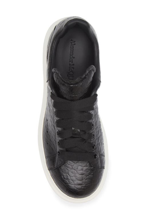 Shop Alexander Mcqueen Grainy Leather Oversize Sneaker In Black