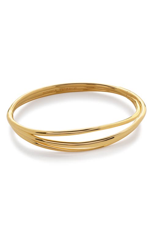 Shop Monica Vinader Nura Wrap Bangle In 18ct Gold Vermeil