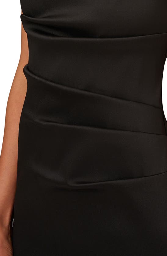 Aidan Mattox Stretch Mikado Cocktail Midi Dress In Black