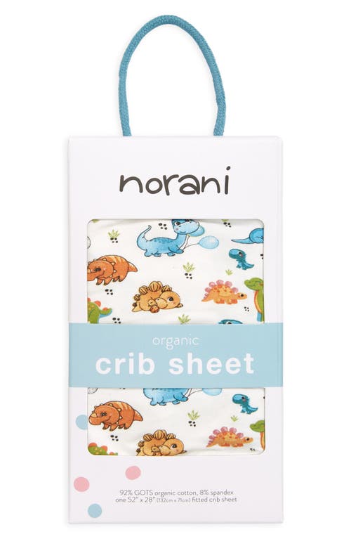 Shop Norani Stretch Organic Cotton Crib Sheet In Orange/blue