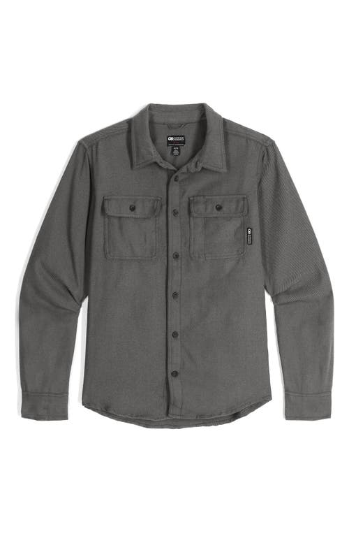 Feedback Plaid Flannel Overshirt in Light Pewter