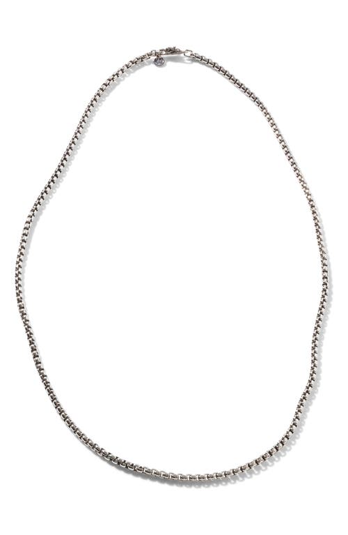 Men's Naga Box Chain Necklace in Silver