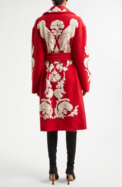 Shop Farm Rio Helen Sculpted Fleece Wrap Coat In Helen Red